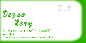 dezso mery business card